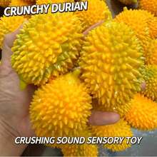 Crunchy Durian Squishy Fidget Squeeze Toy, Unique Spiky‑Textured Fruit Shaped Hand Toy, Novelty Realistic Durian Design Handheld Entertainment Toy, Creative Interesting Party Favor Desktop Decor, Funny Novelty Sensory Hand Play Toy For Daily - Multicolor - View 7