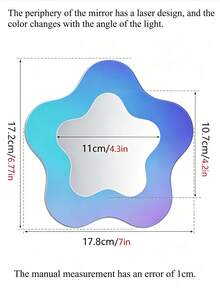 1pc Colorful Acrylic Mirror, Waterproof, Compact, Beautiful And Practical, Suitable For Bedroom, Room, Home, Children's Room, Nursery, Baby Baptism Decoration, Baby Gift - Multicolor - View 7