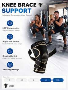 2pcs Adjustable Knee Pads 360° Pressure Knee Support, Suitable For Running, Basketball, Gym, Relieve Joint Pain - Apricot - View 2