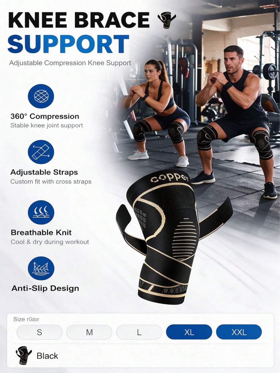2pcs Adjustable Knee Pads 360° Pressure Knee Support, Suitable For Running, Basketball, Gym, Relieve Joint Pain