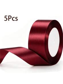 1/5 Roll Satin Ribbon - Glossy, For Wedding, Birthday, Party Decorations, Gift Wrapping, Floral Arrangements - - Elegant Decoration Ribbon For Professional & Home Use, Wedding Decor, Glossy Finish, Fine Craftsmanship, Versatile Trim, Event Planners - Multicolor - View 8
