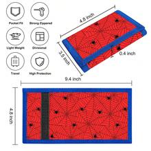 3-Fold Canvas Wallet With Key Ring/Zipper Coin Pocket/ID Window, Casual Lightweight Wallet For Daily School And Outings - Multicolor - View 4