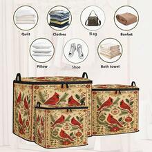 1pc Large Capacity Star-Shaped Lid Storage Box, Foldable Organizer Bin, Suitable For Blankets And Quilts, Equipped With Durable Zipper, Perfect Holiday Home Gift, Can Be Used For Under-Bed Storage. With Lid Organizer Bin, With Lid Storage Box, Extra Large Quilt Organizer Bin, With Lid Storage Box, Storage Box, With Lid Storage Box, Storage Cabinet, Medicine Storage Box, Box-Style Storage, Storage Bin, Cabinet - Multicolor - View 6