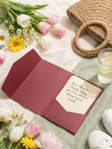 25pcs Tri-Fold Pocket Wedding Invitation Envelopes, Minimalist Invitation Envelopes, Suitable For Engagement, Coming Of Age, Baptism And Other Occasions, DIY Invitation, 5x7 Inch Invitation, Pocket Invitation, Customized Invitation, Christmas Card - A - View 5