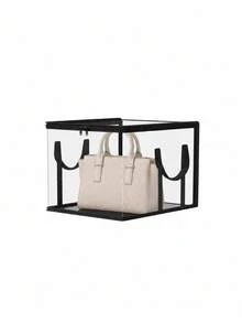 1pc Large Capacity Transparent Portable Dust-Proof Handbag Storage Box, Multi-Functional Closet Organizer, Suitable For Handbags, Backpacks, Wallets, Also For Clothes, Toys And Miscellaneous Items, Essential For Home Closet, Suitable For Back To School, Travel And Vacation - Multicolor - View 12