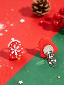 1 Pasang Anting Jepit Telinga Resin Berbentuk Santa Claus, Lonceng Manusia Salju, dan Pohon Natal, Dekorasi Natal Berwarna-warni, Hadiah Sempurna untuk Pesta Liburan Anak-Anak - MultiWarna - View 7