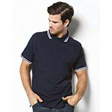 Roly Asquith & Fox Mens Classic Fit Tipped Polo Shirt - Navy/ White - View 3