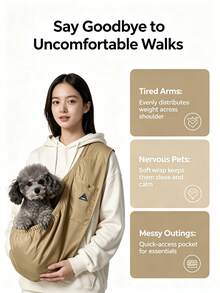 ARC ARCE Pet Crossbody Travel Bag, Cat Travel Carrier, Portable Large Capacity Durable Expandable Cat Bag, Pet Harness Travel Dog Backpack - Coffee Brown - View 13