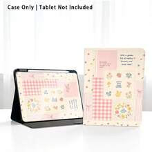 Floral, Plaid, Striped, Bow Pattern Painted Effect Tablet Protective Case, Built-In Pen Slot, With Stand, Suitable For Honor 8/9/10/X8/X8A/X9/X8Pro/X9Pro And Other Models/ MatePad Se 11 Inch/MatePad 11 Inch/11.5 Inch, MatePad Pro/, Apple 10th/11th Gen 2025 (A16), Galaxy Tab A7/A9 And Other Popular Models - Multicolor - View 8