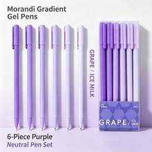 Gradient Gel Pen Set, 4 Sets Aesthetic Pastel Colors, 0.5mm Fine Tip Black Ink Retractable Cap Diary Pens, For Note-Taking, School And Office Supplies - Sets - View 12