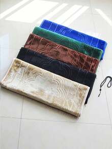1 Set Sajadah Ramadan Ukuran 80cm*120cm, Bahan Beludru Tebal dengan Desain Rumbai, Lembut, Ringan, dan Bermotif Lengkung - MultiWarna - View 9