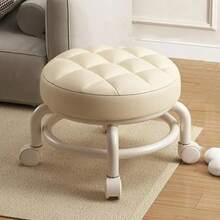 1pc Comfortable Padded Swivel Caster Mobile Stool, Home, Household, Decorative, Office, Footrest, Push And Pull - Multicolor - View 12