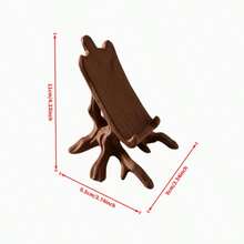 A Decorative Ornament Featuring A Vintage Elf-Style Tree Root Design-A Creative Desktop Accessory Suitable For Home And Office. It Has Classic Brown Wood Grain Edges And Can Also Be Used As A Phone Stand, Making It An Ideal Gift. - A - View 4