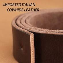 1.57‑Inch Handmade Leather Cowboy Belts For Men,Red Brown Belt,Alloy Pin Buckle,Y2K Belt,Halloween&Fall/Winter Accessories - A - View 6