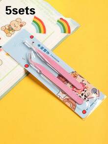 5/1 Set Tweezers, Colorful Scrapbook Stickers And Washi Tape, Multi-Function Stationery Organizer, DIY Diary Photo Album, School Supplies, Back To School Essentials, Suitable For Stickers, Scrapbooking, Eyelash Decoration, Jewelry Making, Model Making And More - A - View 22