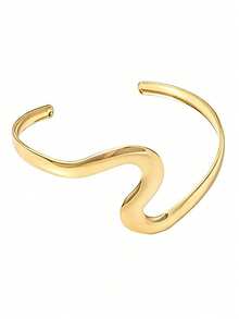 3pcs/1pc Geometric Water Drop Open Arm Cuff, Minimalist Stackable Upper Arm Jewelry, Versatile Everyday Textured Accessory - Gold - View 4