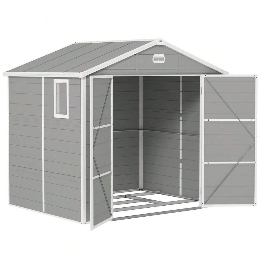 7.9ft X 6.2ft Aluminium Frame And Plastic Wall Shed, With Foundation - Light On-Site - 1 - View 1