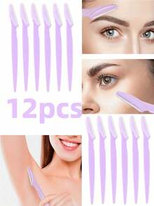 Set 3 Warna 30/24/12/6/1pc, Alat Cukur Wajah Dermaplaning Presisi dengan Penutup Pelindung, Pemangkas Lembut untuk Membentuk Alis, Bulu Halus & Eksfoliasi - Pencampuran Warna - View 7