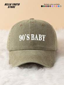 1pc "90'S BABY" Letter Print Baseball Cap, Fashionable & Versatile, Adjustable Lightweight Comfortable Sweatband Multi-Functional Baseball Cap, Sun Protection & Shade Hat For Travel, Suitable For Outfit Matching And Daily Use, Gift For Friends - A - View 7