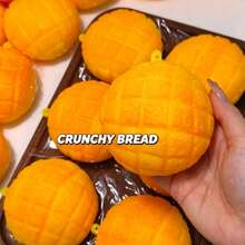 Crunchy Bread Squishy Fidget Hand Toy, Realistic Pineapple‑Bun Food‑Shaped Hand Play Toy, Unique Grid‑Textured Novelty Desktop Ornament, Fun Interesting Creative Leisure Entertainment Toy, Eye‑Catching Simulation Pastry‑Designed - Multicolor - View 2