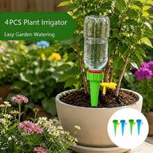 4pcs-Automatic Plant Watering Device With Adjustable Control Valve, Indoor And Outdoor Garden Plant Irrigation System, Holiday Plant Nanny. - Multicolor - View 1