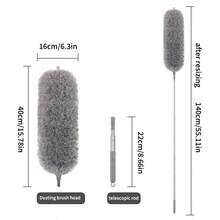 1pc 140cm Feather Duster For Home Dusting, Ceiling Cleaning, Electrostatic Dust Adsorption, Spring Cleaning, Extendable Telescopic Duster - Grey - View 11
