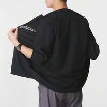 Nike Sportswear Black Outdoor Windproof Loose Fit Stand-Collar Breathable Jacket Men's - Black - View 3