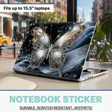 Art Style Vinyl Laptop Sticker Set, 3 Pieces Per Set, Includes 1 LCD Screen Back Sticker & 2 Touchpad Side Stickers, Premium PVC Material, Scratch Resistant, Removable Without Residue Laptop Decorative Film - View 4