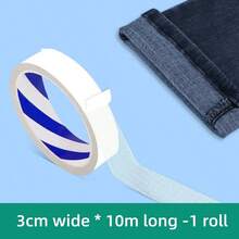 1 Roll Strong Adhesive Fabric Tape, No-Cut Multi-Function Non-Damaging Sewing Hemming Alteration Tape, Suitable For Fabric Clothing No-Sew Self-Adhesive Repair Patching, Double-Sided - Multicolor - View 10