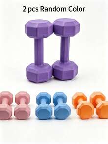 1pc/2pcs Cement Hex Dumbbells, Anti‑Roll Structure, Non‑Slip Handles, [1kg/2kg/3kg], Random Color Delivery, Assist In Arm Shaping And Muscle Strength Improvement, Suitable For‑Home Workouts, Indoor Strength Training, Fitness Rehabilitation Exercises - Random Color - View 11