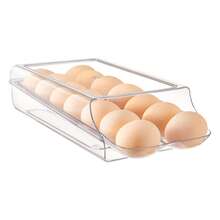 Stackable Automatic Rolling Egg Holder 14‑Egg Capacity, Clear Fridge Egg Storage Bin With Lid, Removable Refrigerator Egg Organizer Container - View 8