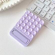 1PC Macaron Suction Cup Phone Stand, Single-Arm Metal & Silicone Minimalist Adhesive Back Mount With Self-Adhesive Tape, Non-Slip Pad, Car Mount, Creative Foldable Soft Silicone Desktop & Bathroom Universal Phone Holder - Multicolor - View 15