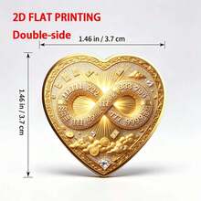 Angel Number Infinity Symbol Heart Theme Collectible Commemorative Coin, Vintage Craftsmanship, Holiday Gift, Gift, Desktop Decoration, Display Stand Ornament - Collectible Coin - View 4