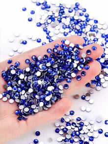 1440pcs Royal Blue Multi-Size Round Crystal Rhinestones, Shiny Adhesive Rhinestones, Suitable For Nail Art, Phone Case, Shoes, Clothing, Handmade DIY Decoration - Sapphire Blue - View 3