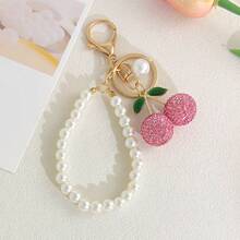 Women's Minimalist Fruit Pearl Chain Keychain, Creative Girl Best Friend Bag Charm Accessory - Multicolor - View 11