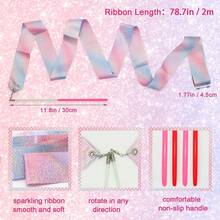2PCS Rhythmic Gymnastics Ribbons, Streamers 2/4/6m Dance Ribbons, Dance Performance Silk Ribbons, Glitter Dance Ribbons With Twirling Baton - Multicolor - View 8