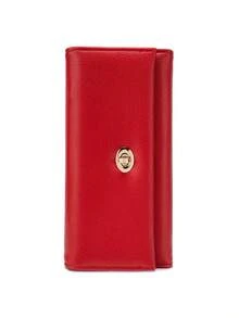 CHARM INFINITE Classic Litchi Texture Faux Leather Women's Long Wallet, Twist Lock Flap Clutch, Zipper Coin Compartment, Multiple Card Slots And Cash Slots For Smartphone, Solid Color Large Capacity Women's Clutch, Suitable For Daily Work, Dating, Holiday Gift Choice - Multicolor - View 16