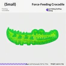 Double-Sided Design - Dog Treat Hiding Rubber Toy, Fun Green Cartoon Crocodile Shaped Design, Pet Food Dispensing Hiding Foraging Chewing Toy, Reusable Treat Dispenser Toy, Durable Material, Pet Intelligence Training, Suitable For All Breeds Of Dogs. - Multicolor - View 14