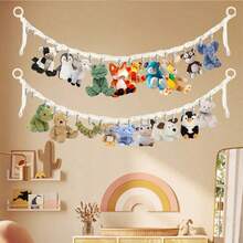 Stuffed Animal Storage Rope Set, Includes 20 Metal Clips, Adjustable Hanging Display Organizer, Wall Decor Hanging Rope, Suitable For Dolls, Photos, Hats And Holiday Decorations, Applicable For Bedroom, Nursery And Home Decor - View 4