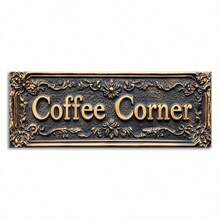 1pc 30*10cm Multi-Functional Coffee Corner Wooden Sign, Suitable For Hanging On Porch, Room, Scene, Kitchen Wall, Vintage Style, English Reminder Sign, Suitable For Outdoor, Holiday Gift - A - View 1