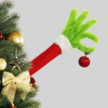 The Grinch 1pc Plush Doll Green Fur Monster Arm Figurine Elf Ornament Christmas Tree Decoration - Multi-color - View 4