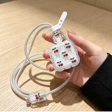 Minimalist Cherry-Style Resin 5-Piece Set: Resin Cherry Charging Cable Protectors, Compatible With 40W Charger And 17/17 Pro Max, 40W Data Cable Protector - 40W Cherry - View 3