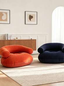 Kursi Sofa Santai Tiup Lembut Berbulu, Sofa Bean Bag Tiup Portabel yang Dapat Dilipat, Kursi Tiup Nyaman, Cocok untuk Kamar Tidur Dalam Ruangan, Berkemah di Luar Ruangan, Piknik, dan Perjalanan. - A - View 7