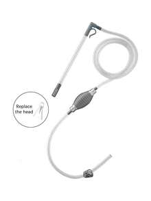 1pc Manual Siphon Water Changer, Detachable Fish Tank Water Changing Pump, Suitable For Aquarium Water Change And Drainage - Light Grey - View 10