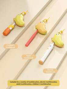 All-In-One Cute Banana-Shaped Toothbrush Holder & Travel Storage Box, Integrated Mini Portable Toothbrush Protective Case With Built-In Silicone Toothpaste Capsule Storage Box And Lanyard, Suitable For Business Travel, Hotel, Dorm, Easy To Store And Carry, Ideal For Students And Couples - Multicolor - View 5