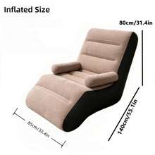 Soft Flocked Inflatable Lounge Chair, Portable Inflatable Sofa Chair With Armrests, Indoor/Outdoor Bedroom Camping Beach Leisure Resting Slouchy Sofa, Random Color 1pc - Multicolor - View 7