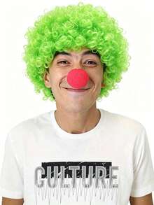 Green Festival Is Joyful, The Colorful African-Style Clown Wigs - Punk Rock Style, Made Of Polyester Fiber, Very Suitable For Cosplay And Party Performances. Halloween Wigs - Green - View 3