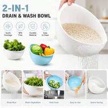 1pc Rice Washing Strainer Basket With Handle, Creative Plastic Multi-Functional Kitchen Colander, Sink Filter Tool, Streamlined Large Capacity Design, Quick Draining And Easy Storage, Suitable For Washing Rice And Vegetables, Kitchen Storage Basket, Personalized Gift For New Year, Mother's Day, Father's Day, Graduation Season - Multicolor - View 2