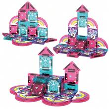 42Pcs Kid Magnetic Block Toy Set,Size 3.75cm(1.5inch) Magnet Toy Building Block Toy,Magnetic Tiles Pink Castle For Girl,Child Activity Brain Toy - Pink - View 7
