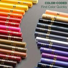 ARTIMIR Ensemble de crayons de couleur premium, ensemble de crayons de couleur pour artistes 120/72/48 couleurs, couleurs vives à cœur tendre, convient pour le dessin, l'esquisse, l'ombrage, crayons de couleur dédiés aux livres de coloriage pour adultes - Lot de crayons de couleur - Voir 5
